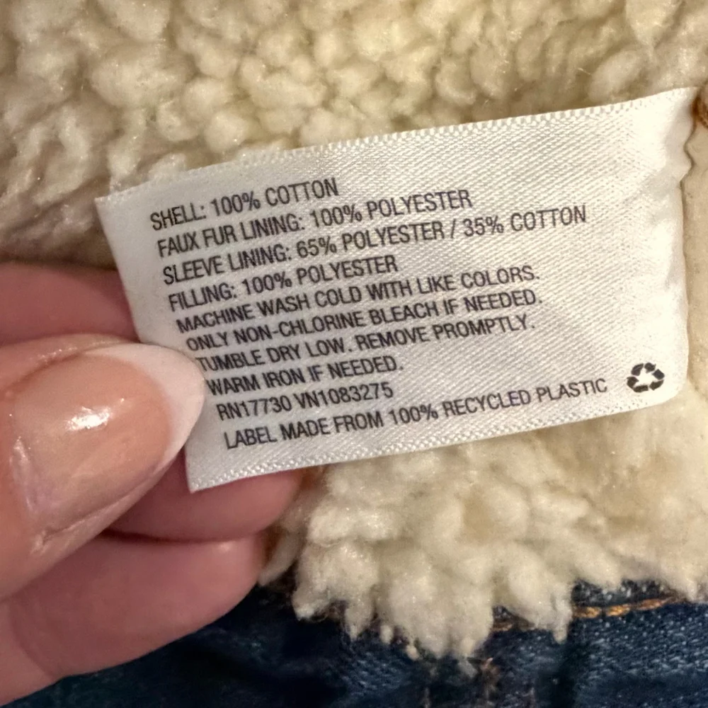 Goodfellow & Co Sherpa Lined Denim Jacket Size Small